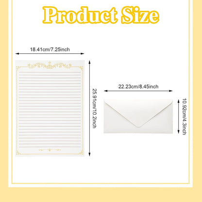 Eersida 150 Sheets Vintage Stationery Paper and Envelopes Letter Set Includes 100 Vintage Letter Writing Paper and 50 Envelope for Office Library(7.25 x 10.2 Inch,Lined Style)