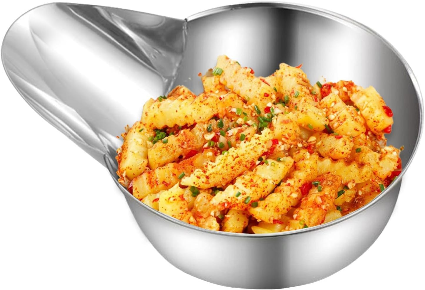 Kitchen Food Kitchen - Duck Duck Fried Food Spoop | Stainless Steel Cooking Utensil for Stirring, Portion, Meal Prep, Ideal Tool for French Fries, Sauces