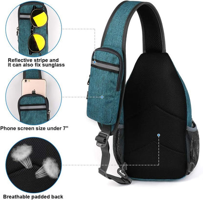 WATERFLY Sling Bag Sling Backpack Crossbody Bag Hiking Daypack for Men Women