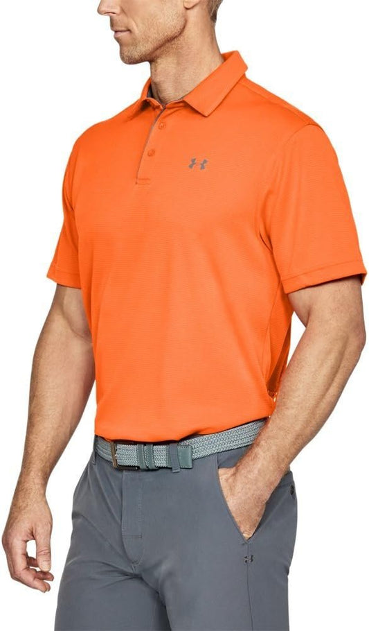 UNDER ARMOUR mens Tech Golf Polo Team Orange (800)/GraphiteX-Large Tall