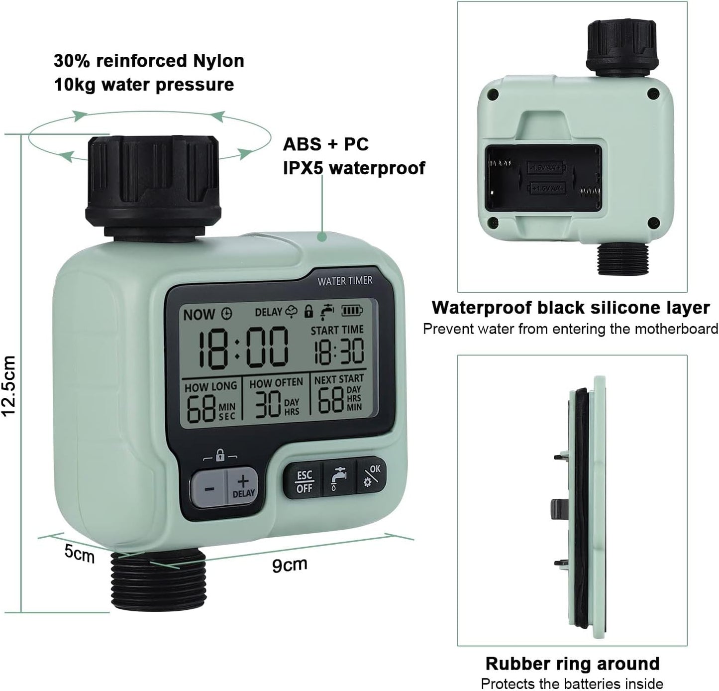 Johgee Garden Sprinkler Timer for Watering Garden Computer Watering IPX5 Automatic Water Timer Easy Control