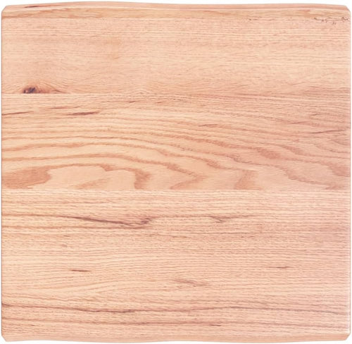 Homgoday 60 x 60 cm Light Brown Solid Oak Tabletop - Treated Wood, Live Edge, Versatile Replacement for Coffee Kitchen Dining Tavolo, Desktop Surface