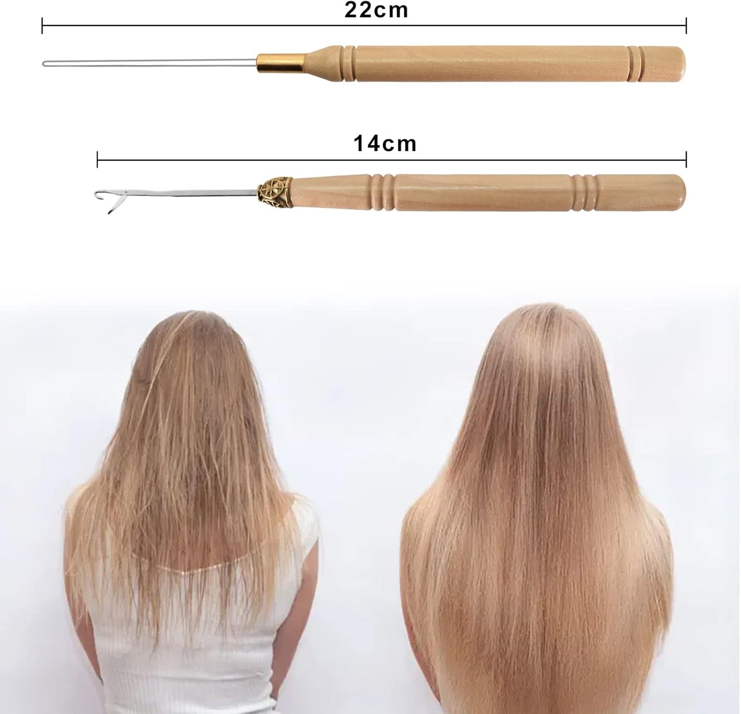 Colexy 200 Pieces Brown Micro Rings for Extension and 1 Piece Clip 2 Pieces Hooks, Hair Extension Tool Set, Wig Connector Kit, Hair Extension Accessories