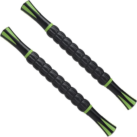 Bekith 2 Pack Muscle Roller Stick, 18 Inches Body Massage Stick Tools - Reduce Muscle Soreness, Tightness, Leg Cramps & Back Pain, Rub Muscle for Relief & Recovery