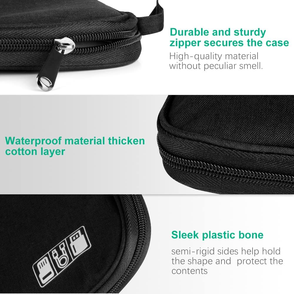 Electronic Accessories Organizer Bag, Universal Travel Bag for USB Cable, SD Card, Charger, Hard Disk (Black), Black, Modern