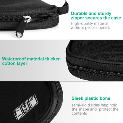 Electronic Accessories Organizer Bag, Universal Travel Bag for USB Cable, SD Card, Charger, Hard Disk (Black), Black, Modern