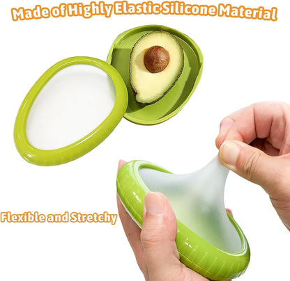 Nawchedo Silicone Fruit and Vegetable Storage Containers for Fridge, Onion Storage Container, Avocado keeper,Tomato Saver, Lemon holder Set of 4- Ideal for Garlic, Onions, Lemons and Potatoes