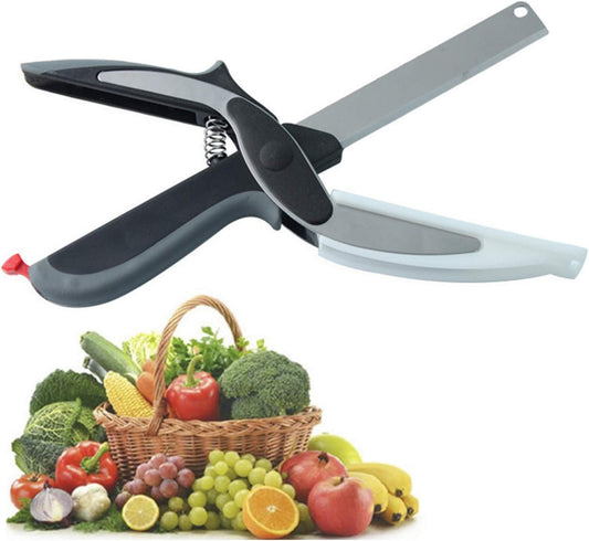Kitchen Food Scissors,2 in 1 Smart Cutter Multifunction Stainless Steel Kitchen Shears for Vegetables Fruits Chopper,Food Scissors,Vegetable Slicer
