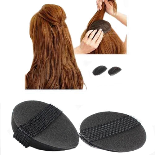 4Pcs/2Pair Sponge Bump It Up Volume Hair Base Styling Insert Tool Hair Accessories Black
