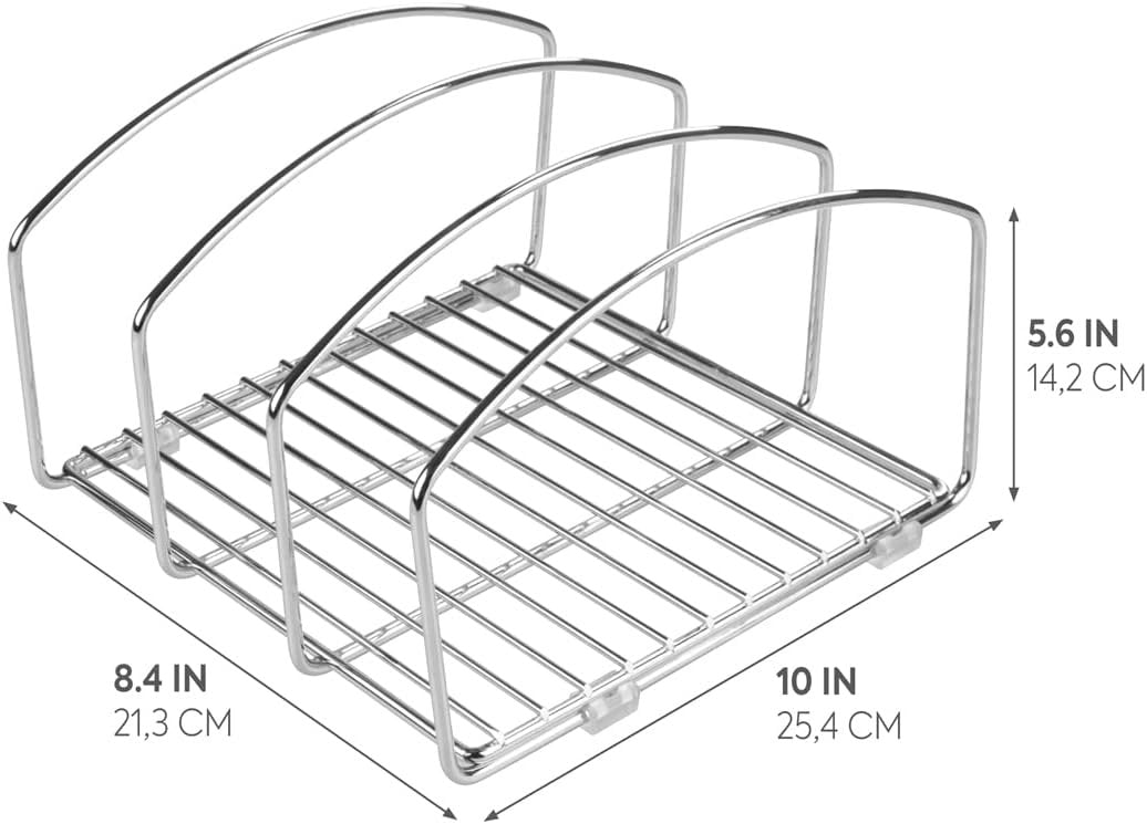 iDesign Classico Kitchen Cookware Organizer for Cutting Boards and Cookie/Baking Sheets - Chrome, 8.4" x 9.95" x 5.55"