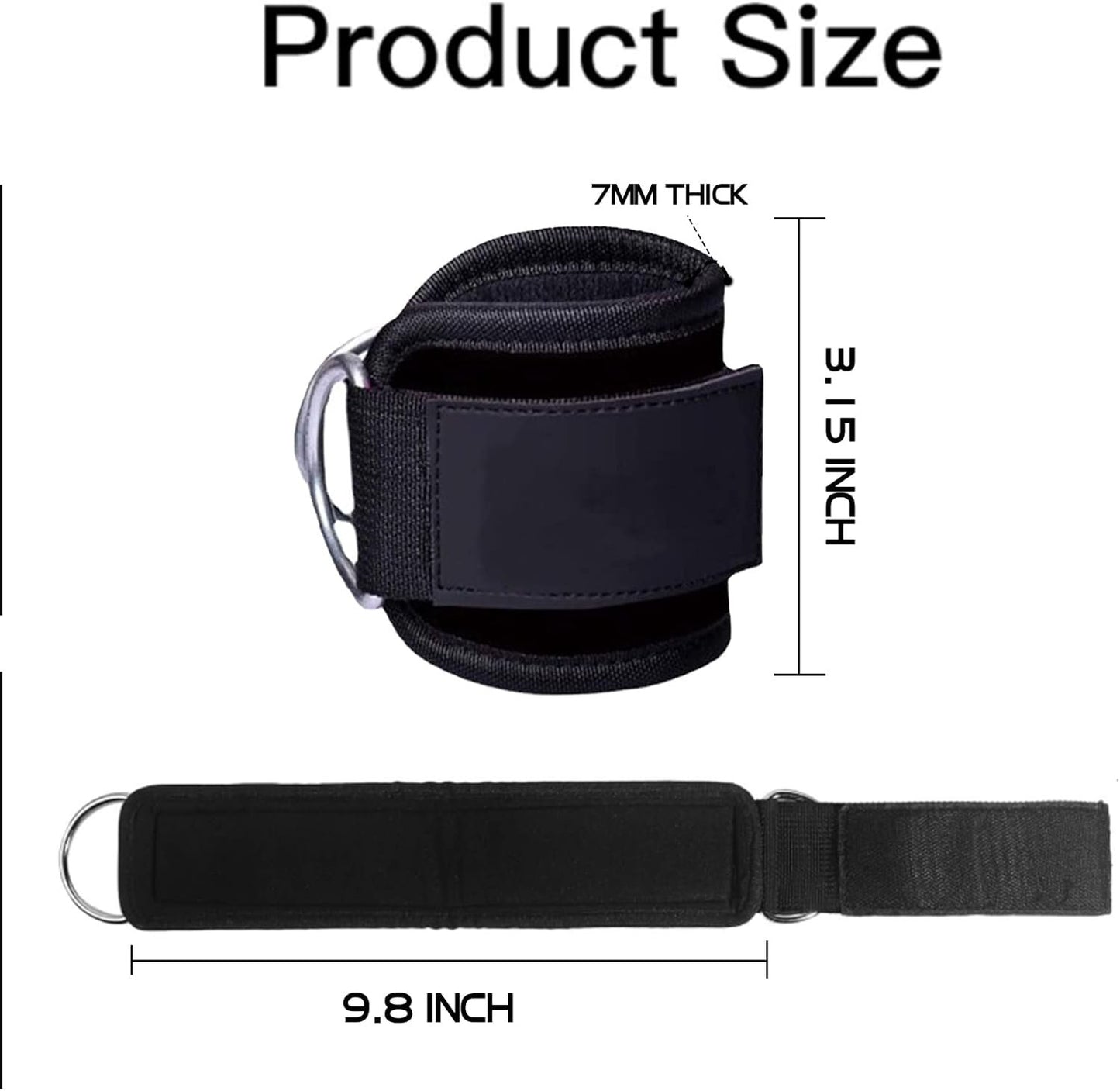 Ankle Straps for Cable Machine Kickbacks in Home & Gym(Pair),Neoprene Padded for Glute kickbacks & Lower Body Exercises, Ankle Cuffs for Men & Women Gym Accessories