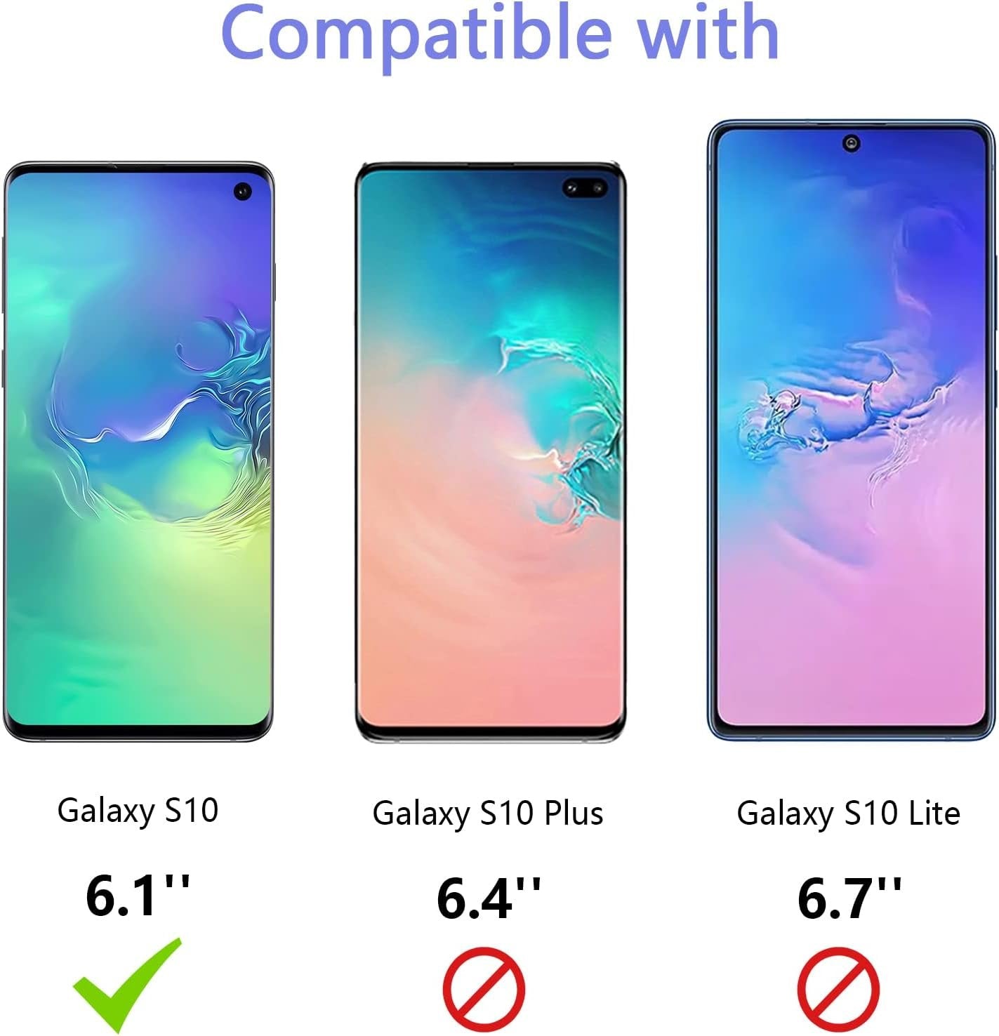 [2 Pack] JEHOO Screen Protector for Samsung Galaxy S10, Support Fingerprint 9H Tempered Glass Film for Samsung S10, Easy Installation, Bubble Free