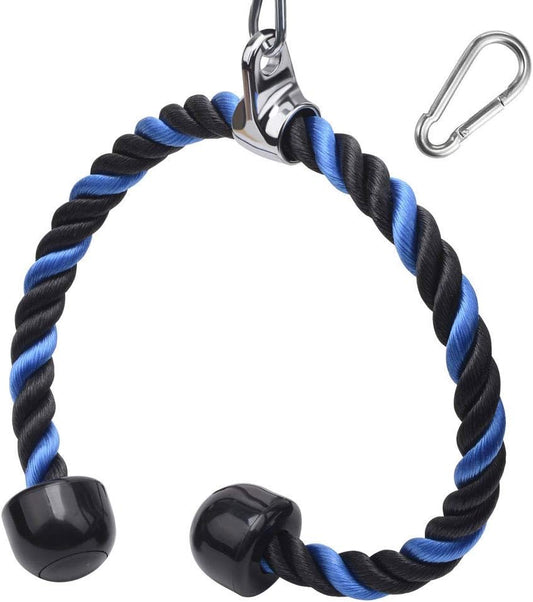 Triceps Rope 70cm/90cm Machine Attachment Cable Nylon Braided Heavy Duty Tricep Rope Cable Attachment for Fitness with Non-Slip HandlesTraining Multi Gym Fitness Workout,Biceps,Triceps,Gym or Home