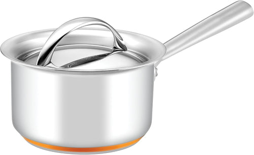 Essteele Per Vita 14cm/1.2L Copper Base Stainless Steel Saucepan - Induction Compatible, High-Quality Cookware, Durable Mirror Finish, Italian Made, Small Stainless Steel Pot