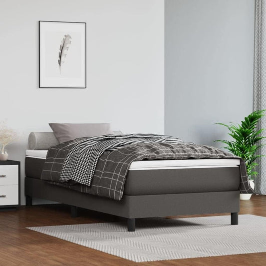 Lechnical Giroletto a Molle Grigio 90x190 cm in Similpelle,Mobili,Letti e Accessori,Letti e telai per Letti