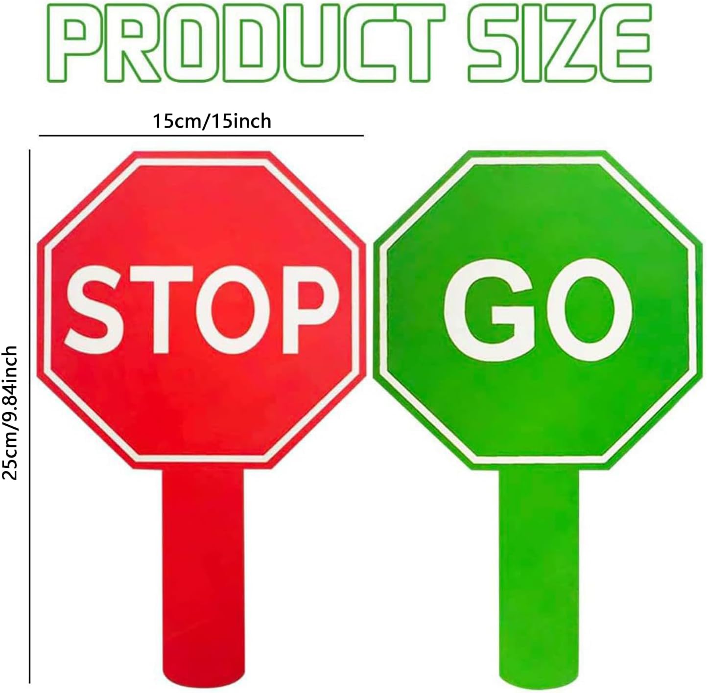 Stop and Go Sign, 10 Pieces Guard Stop Signs, Waterproof Double-Sided Warning, Sturdy Handle Paddle, Traffic Control Tools, Parking Safety, Kids Awareness Activities