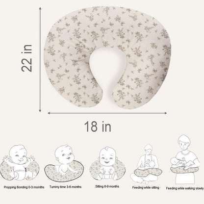 lethooly Nursing Pillow Cover,2-Pack Removable Cover for Breastfeeding Pillows,Ultra-Soft Baby Nursing Pillow, Fits Newborn Feeding Pillow 22.5in*18in Polyesterï¼ˆRosebuds and Vinesï¼‰â€¦