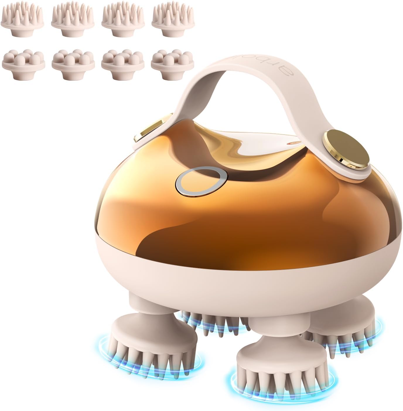 arboleaf Electric Scalp Massager Head Massager Scalp Stress Relax, 5 in 1 Kneading 128 Massage Nodes, Waterproof Hair Massage with 8 Removable Claws Cat Scratcher