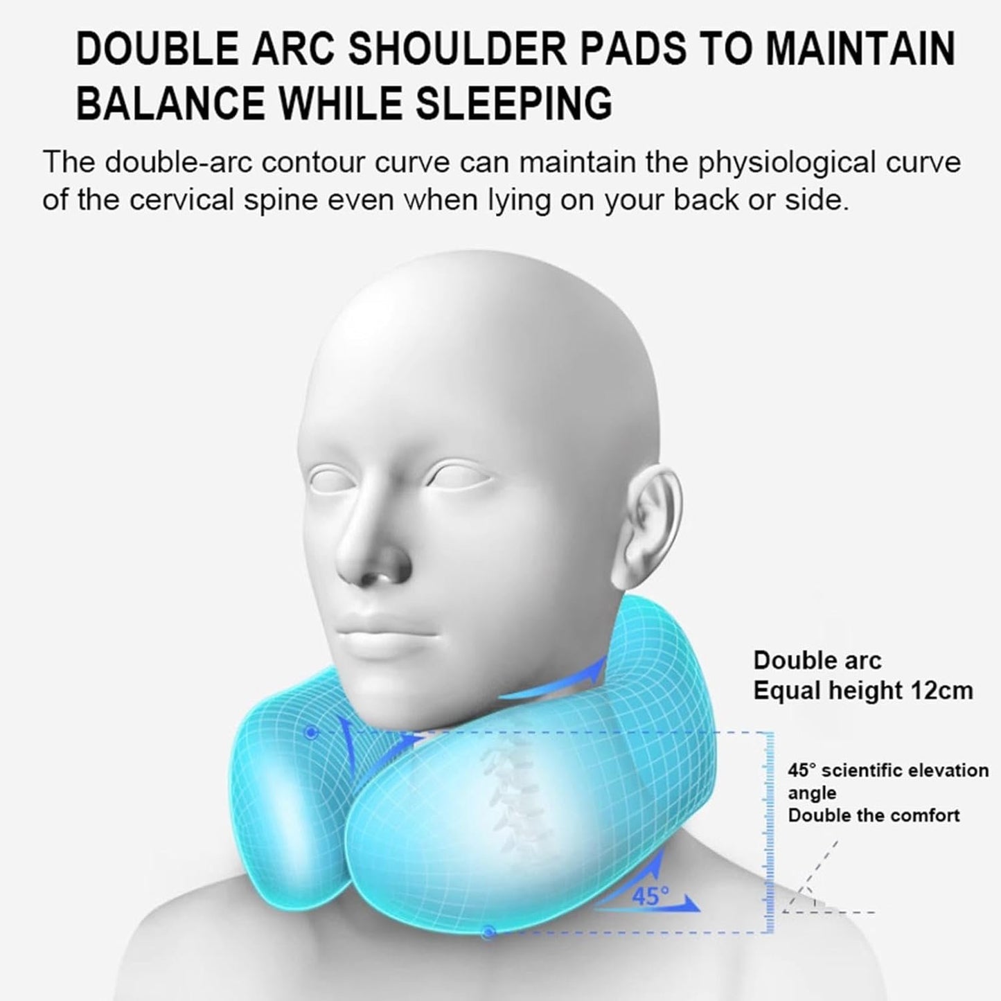 Memory Foam Neck Pillow Travel Pillow|Ergonomic Neck Support Pillow|Adjustable Clasp U Shaped Pillow|Airplane Train Car Office Travel Essential Pillows,A