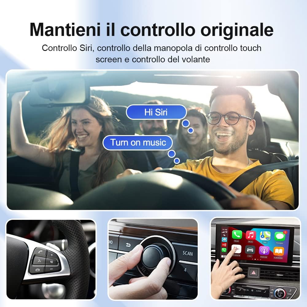Carlinkit 4.0 Apple CarPlay and Android Auto Wireless Adapter 2 in 1 for CarPlay Wired Car Model Year: 2016-2023, Plug & Play, Support Online Update/Messages/Maps/Music...