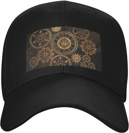 WOPQS Gears Clock Bronze Century Tinta unita Curvo tesa Duckbill Cap Outdoor Travel Beach Sun Hat Cappello da baseball