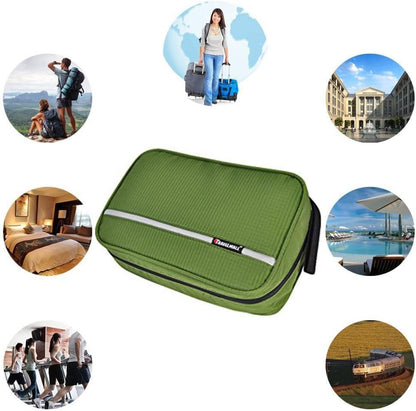 Relavel Cosmetic Pouch Toiletry Bags Travel Business Handbag Waterproof Compact Hanging Personal Care Hygiene Purse (army green)