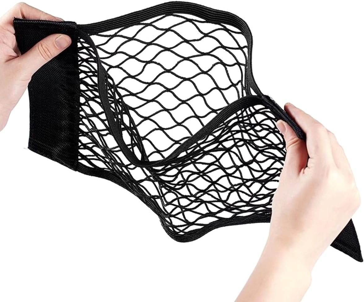 2Pcs NUZAMAS 40x25cm Universal Mesh Cargo Net Car Rear Trunk Elastic String Storage Net Interior Organizers Mesh Bag Organizer Pouch Bag for Car Trunk Storage