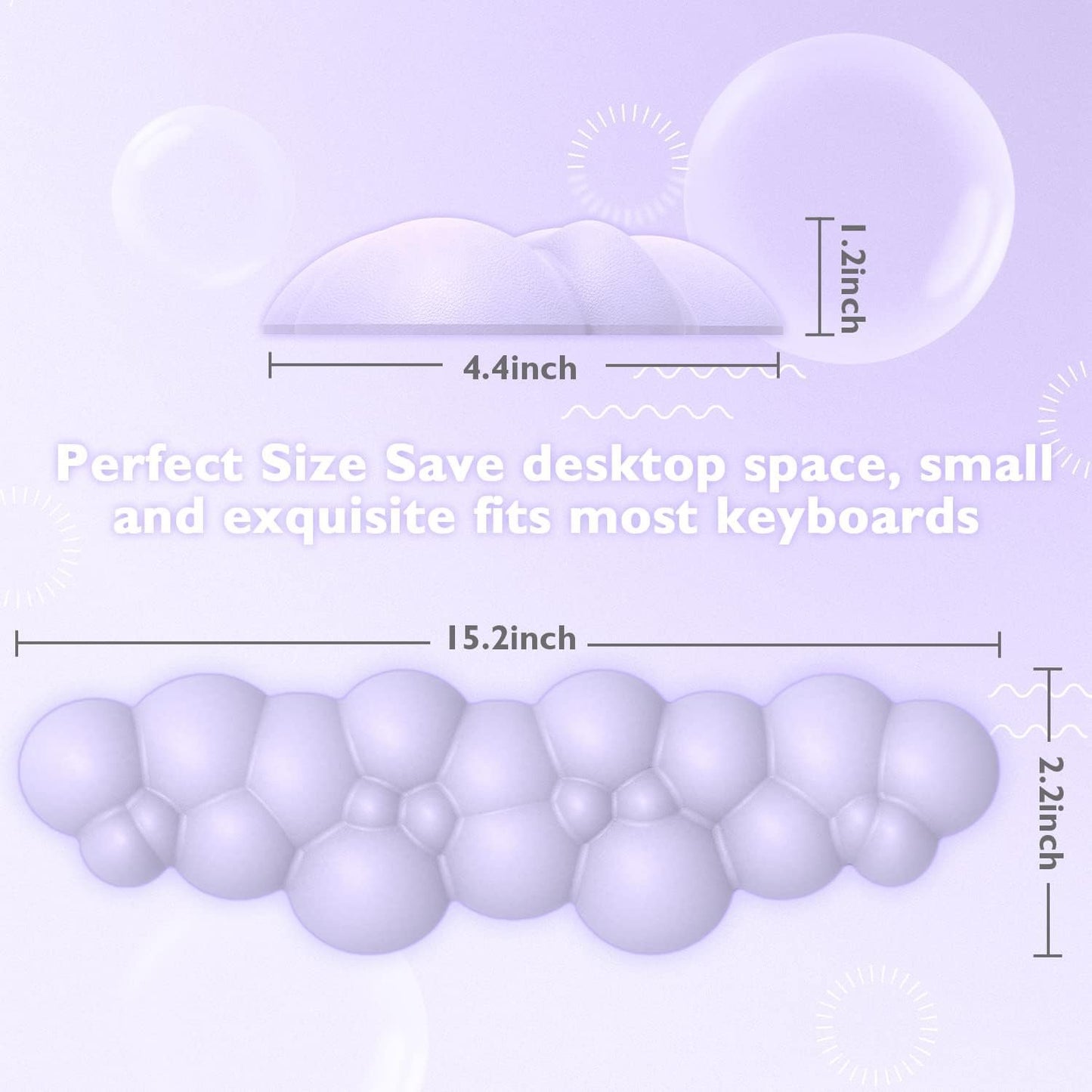 Gaming Keyboard Wrist Rest Pad,Memory Foam Keyboard Palm Rest, Ergonomic Hand Rest,Wrist Rest for Computer Keyboard,Laptop,Mac,Lightweight for Easy Typing Pain Relief-Purple