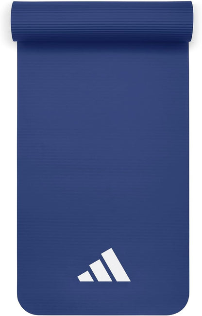 adidas Fitness Mat 10mm - Non-Slip Yoga Mat, Home Gym Accessories, Exercise Mat with Carry Strap, Lightweight, Portable, Home Workout Solutions for Yoga, Pilates, Balance Training and Fitness