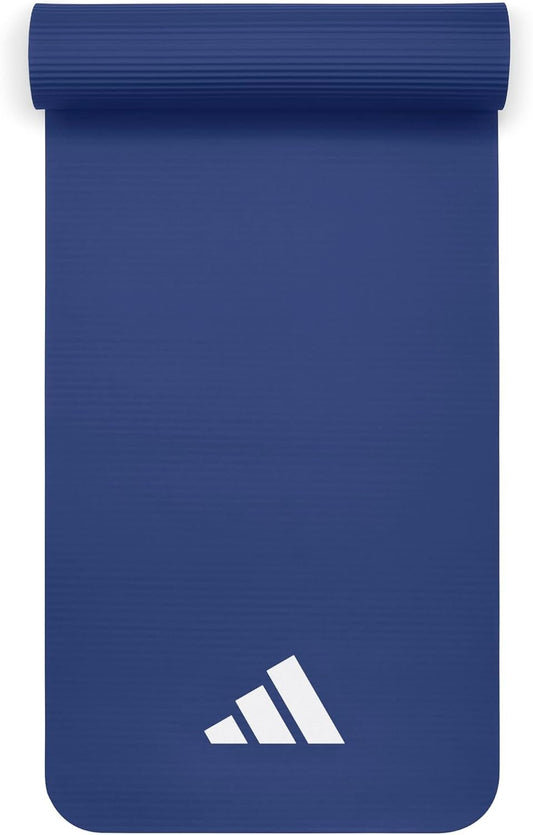 adidas Fitness Mat 10mm - Non-Slip Yoga Mat, Home Gym Accessories, Exercise Mat with Carry Strap, Lightweight, Portable, Home Workout Solutions for Yoga, Pilates, Balance Training and Fitness