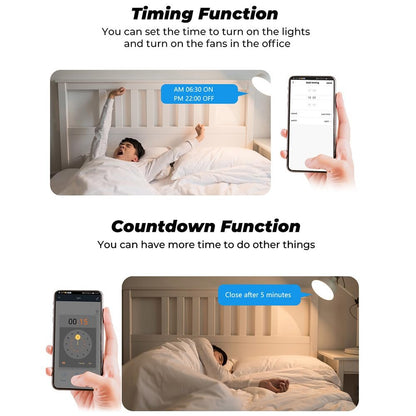 Domary Mini WiFi Switch Module 16A Wi-Fi Intelligent Relay Light Switch APP Remote Control Voice Control DIY Breaker Module Home Appliance Automation (AC 100-240V)