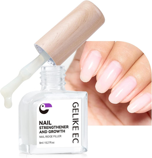 Gelike ec Nail Growth Hardener - Repair for Damaged Thin Nails and Brittle Nails Fillers as a Varnish Base, White