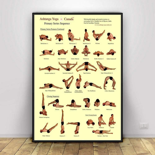 Yoga Ashtanga Poster, Oggettistica per La Casa Astratta Moderna Arte della Parete Pittura su Tela Stampa Immagini A Parete Camera da Letto Decorazione Palestra, Decorazione della Stanza Yoga-40X60Cm