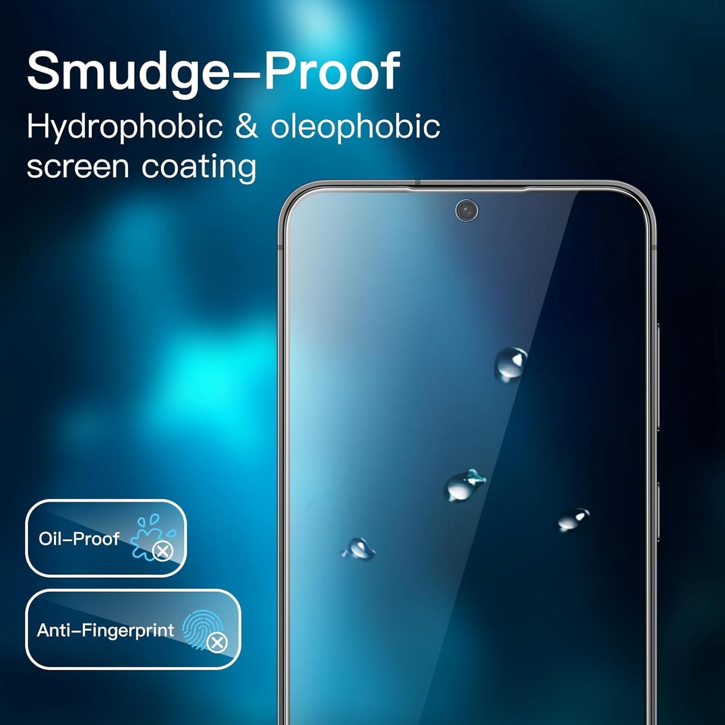 JETech Screen Protector for Samsung Galaxy S24 FE, Tempered Glass Film, Fingerprint ID Compatible, HD Clear, 3-Pack