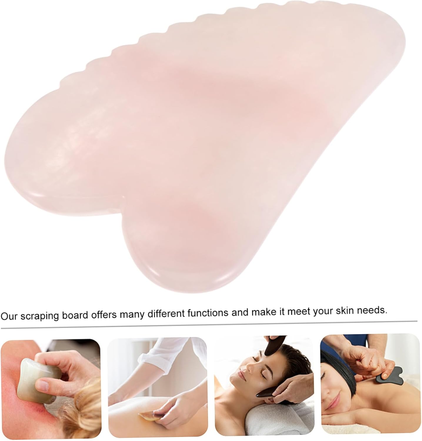 COLLBATH 1Pc Pink Crystal Massage Board Relief Scraping Tool for Facial and Eye Treatment Enhances Circulation Reduces Swelling Easy to Use for Aging and Self Care