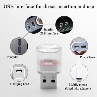 USB LED Car Lamp | USB Mood Lighting for Vehicle - Compact Interior Lighting with 7 Modes for , Trailer and Sedan