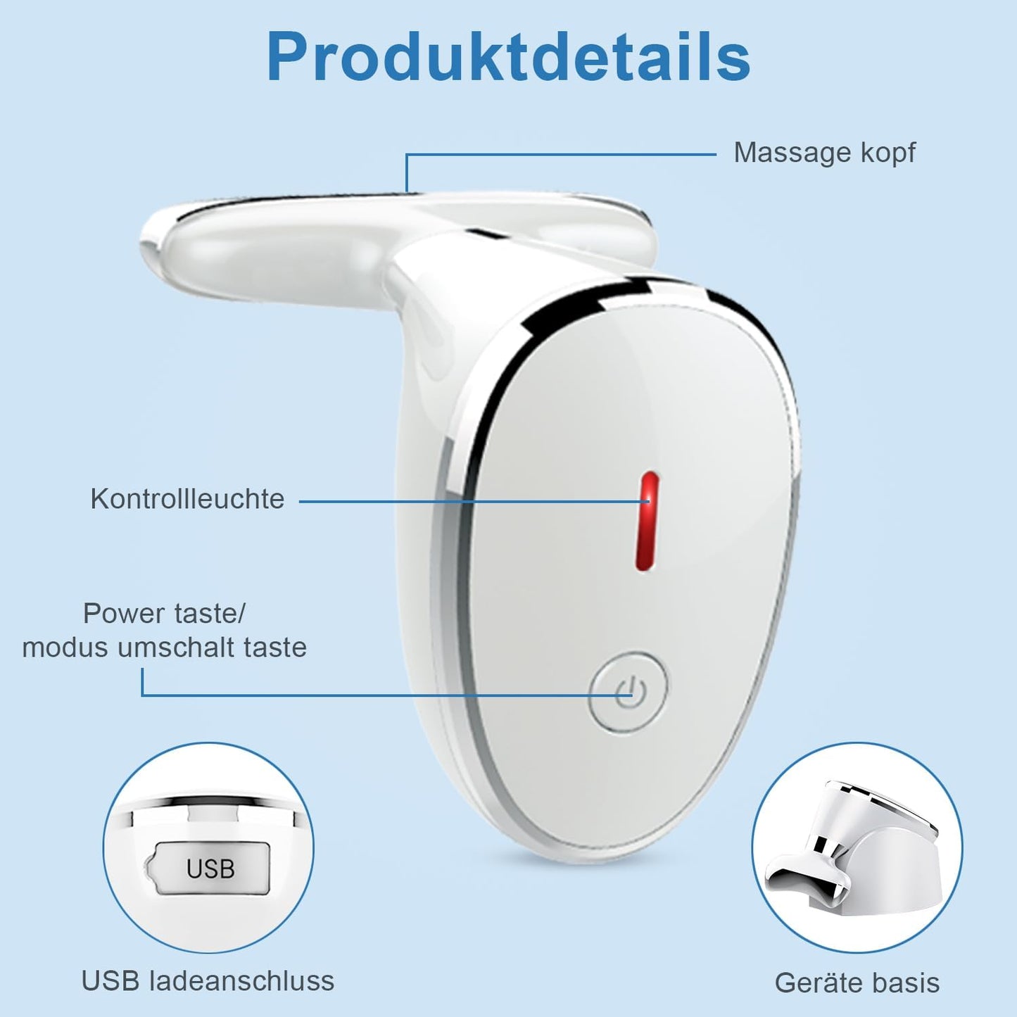 Face Massager, Neck Face Anti-Wrinkle 7 Colours Electric Face Massager 3 Modes Face Lifting Device, 45°C EMS Device Face in Vibration Mode, for Skin Care, Firming and Improvement