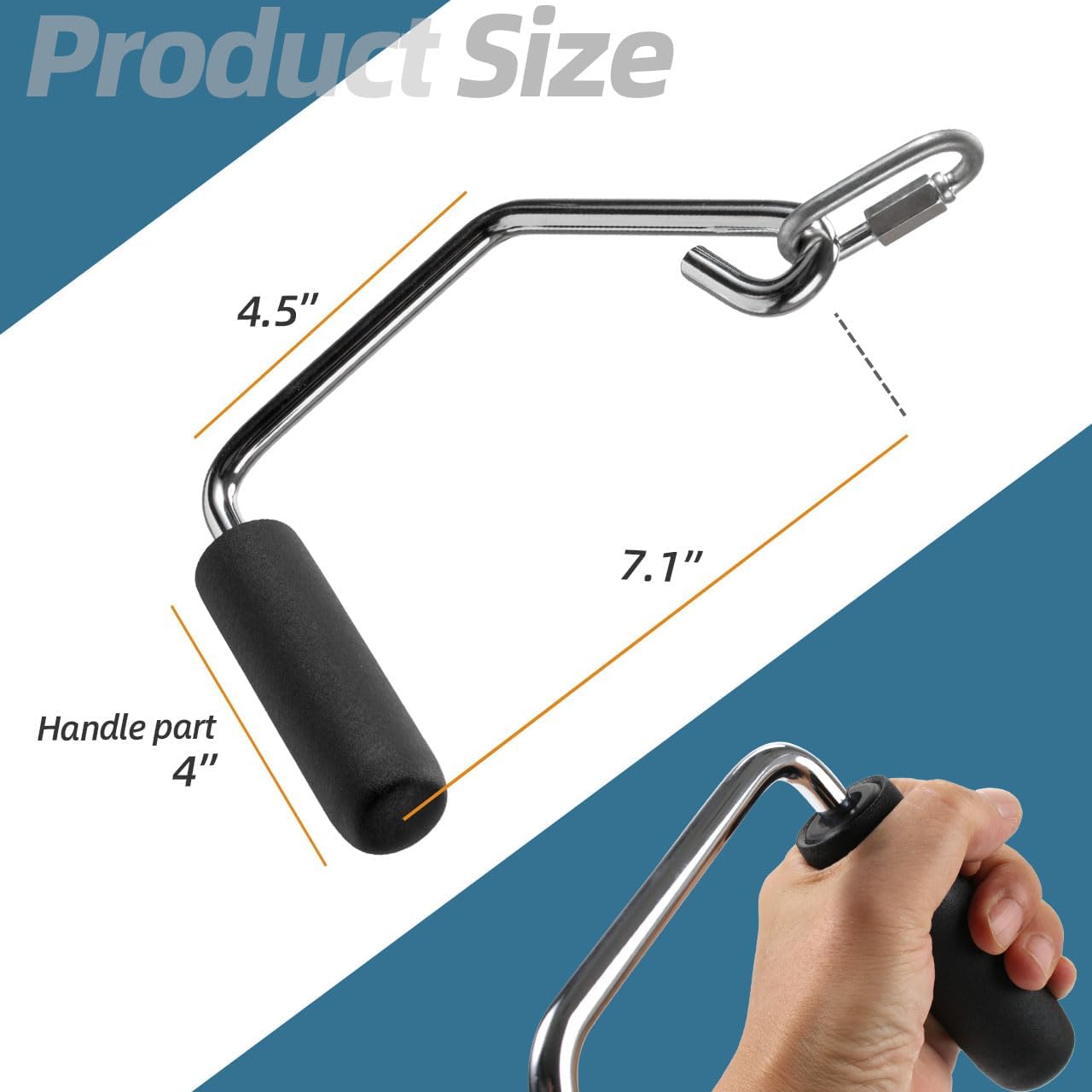 Open Ended Chrome Grip Handles Replacement for Total Gym Home Workout Machines 2000, 2200, 2500, 3000, 3000XL, XL, XLS - Gym Accessories Handles Compatible with Supra, Electra, FIT Models - 1 Pair