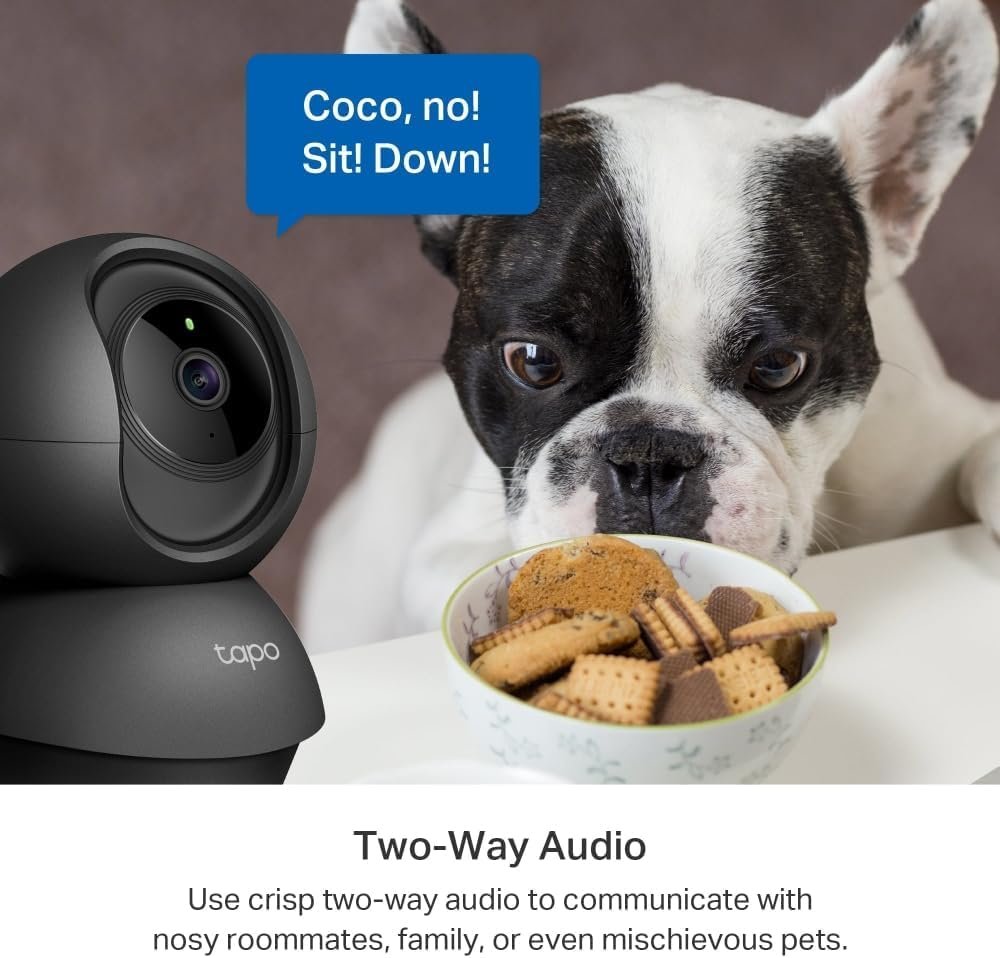 TP-Link Tapo Pan/Tilt AI Smart Home Security Wi-Fi Camera, Baby Monitor, 2K 3MP, Motion & Person Detection, Notification, Night Vision, SD Card Slot, Voice Control, No Hub Required (Tapo C211)