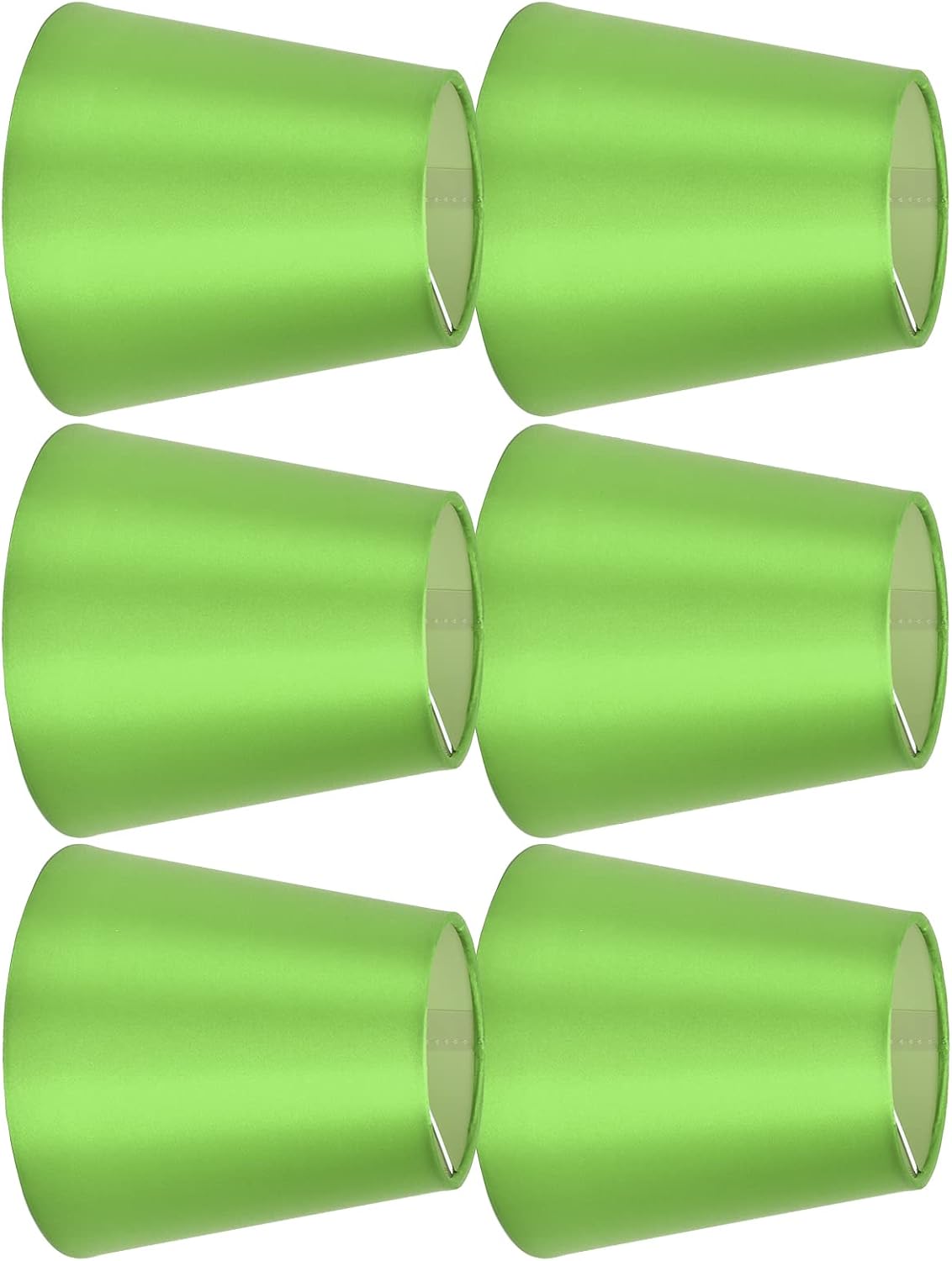 6PCS E14 Lamp Shade Set | Fabric Lampshades for Table/Ceiling Lamps | Sturdy Iron Frame & Soft Fabric | Bedroom/Living Room Lighting | Compatible with E14 Bulbs (Fluorescent Green PX157)