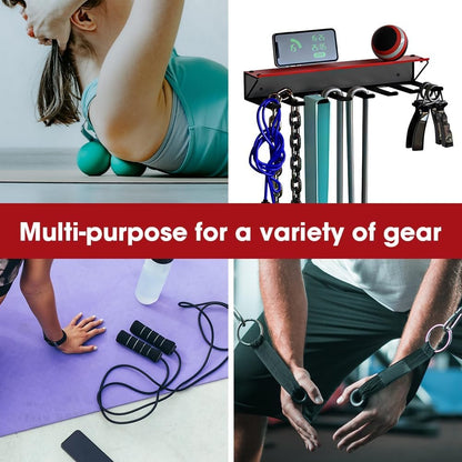 J JACKCUBE DESIGN Gym Rack Organizer with 8 Steel Hooks