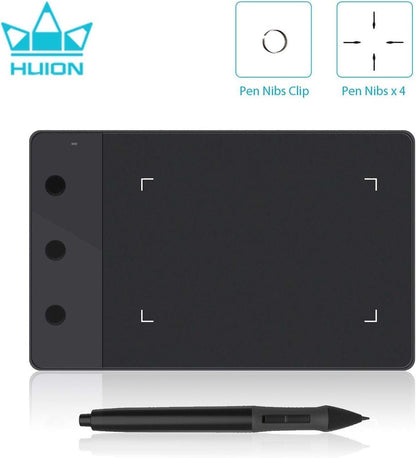 Huion H420 Drawing Tablet 4 x 2.3 Inches 3 Express Keys USB OSU Tablet Signature Pad with Digital Battery Pen