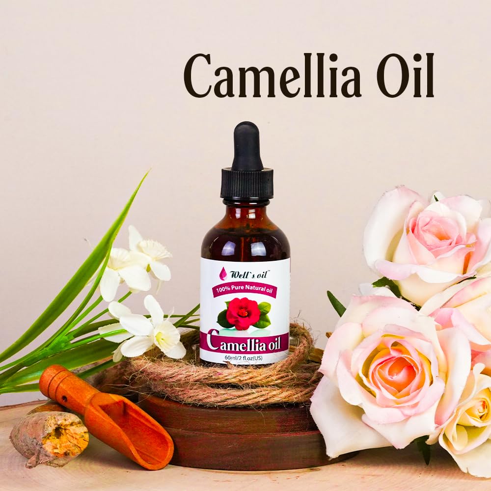 Well's 100% Pure Camellia Oil 2oz / Promotes Cell Growth/Anti-Aging/Moisturizes