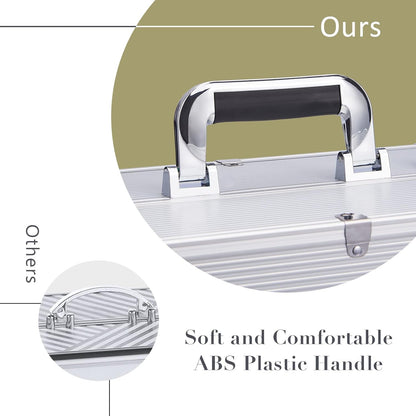Joligrace Makeup Case for Nail Cosmetics Case Makeup Case Makeup Beauty Case Travel Case Professional Organizer Box Makeup Holder 6 Trays with Dividers and Shoulder Strap, silver, 36 cm x 22.5 cm x 27