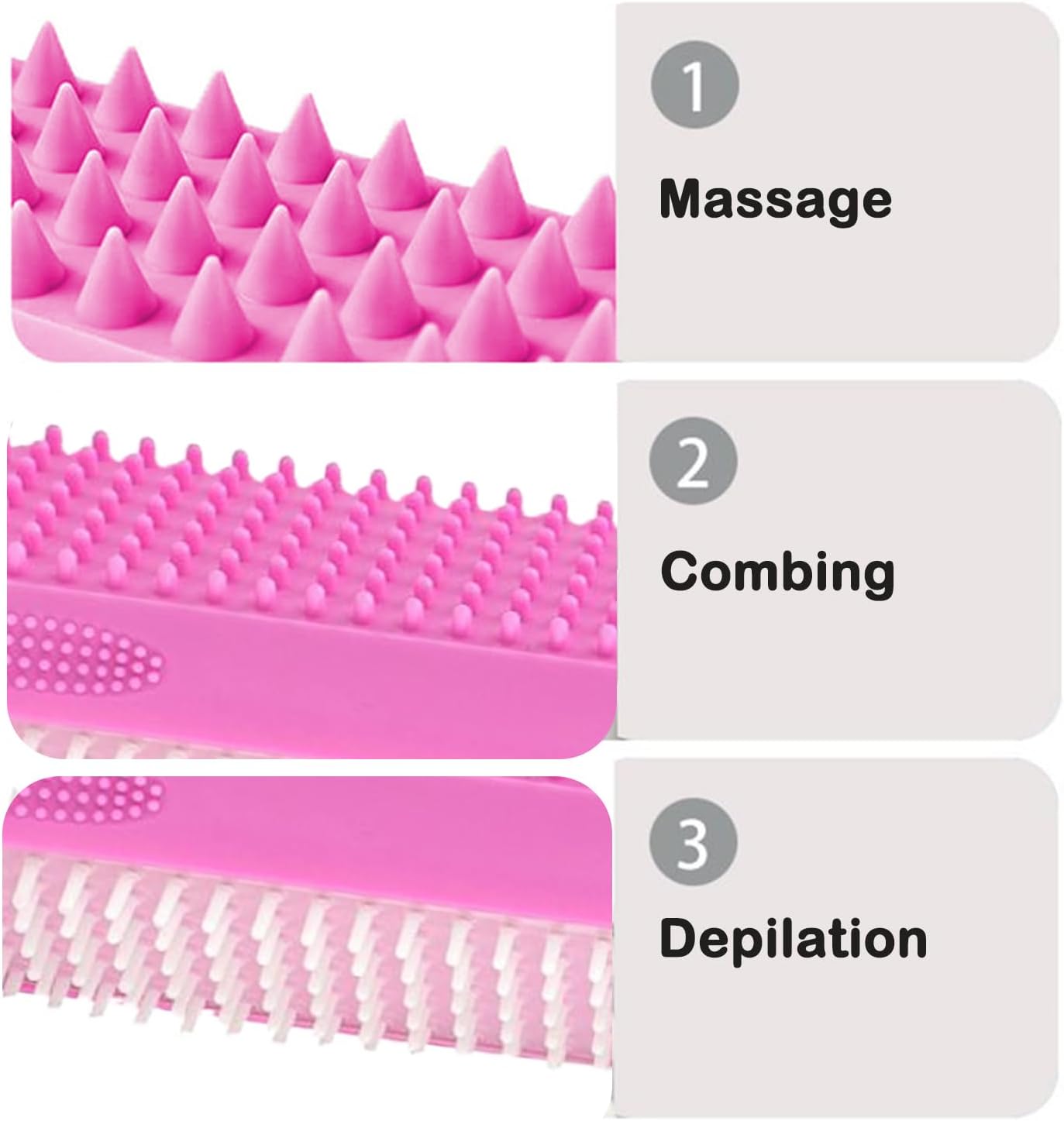 Dog Bath Brush, Silicone Grooming, Deep Cleaning Gentle Soft Tool, Small Medium Breeds Puppy Cat Brush for Indoor Use Home Pet Care Bathing Supplies, 5.12x1.77x1.77 Inches
