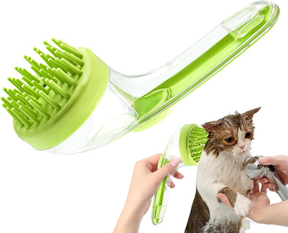 Dog Bath Brush | Soft Dog Shower Brush with Long Handle - Reusable Silicone Bristle Grooming Tool Cat Comb Shower Accessories for Long Short Hair Puppy Kitten