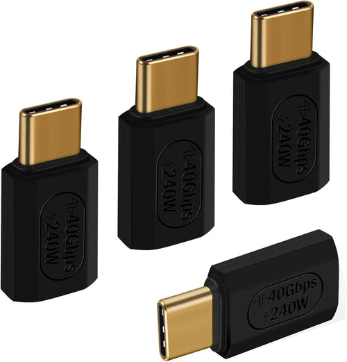4 Pack YoungSelly USB C Adapter Connector, Supports Thunderbolt 4/3, USB4/3, PD 240W Fast Charging, 40Gb/s Data Transfer, 8K Video Output, Compatible with Most USB C Devices. (Straight Head).