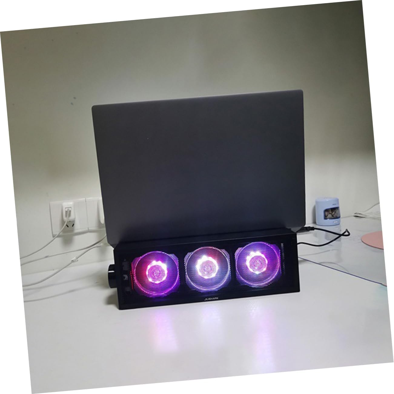 CHICAMPERA 1 Set RGB Laptop Cooling Pad Height Laptop Stand with Ergonomic Design for Heat Dissipation Reduces Neck Eye Pressure for Gaming Work Use