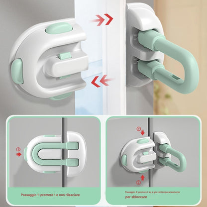 Drawer Locks, Baby Safety, 2x Multi-Purpose Door Latches Fridge Catch Locking Tool, Easy Access Securing System, Childproof Lock For Oven And Cabinet, 8.74 Inches