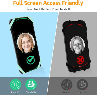 Universal Bike Phone Holder, Universal Smartphone Holder for Bike, 360° Rotating, Detachable Phone Holder for MTB Motorcycle Bicycle, Compatible with iPhone 13/12/11/Pro Max, Smartphone 4.5 "-7.0 "